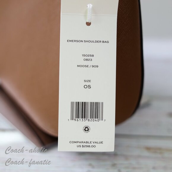 NWT Tory Burch Emerson Saffiano Leather Shoulder Bag in Moose - Picture 6 of 12